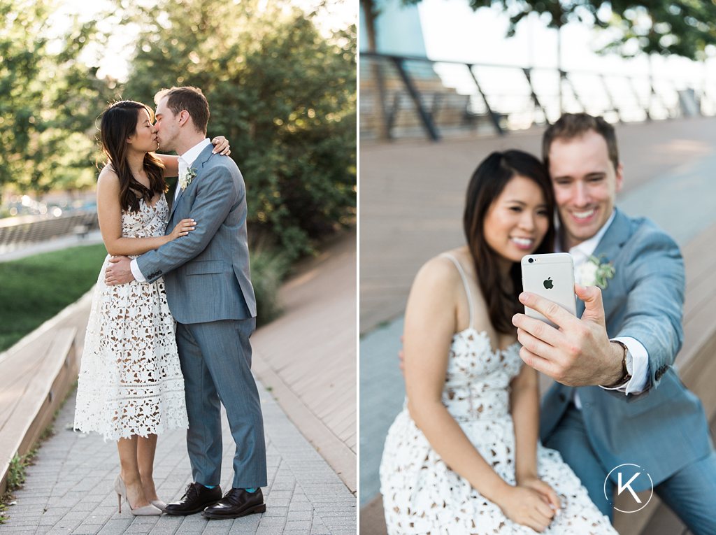 Couple Kissing on Race Street Pier